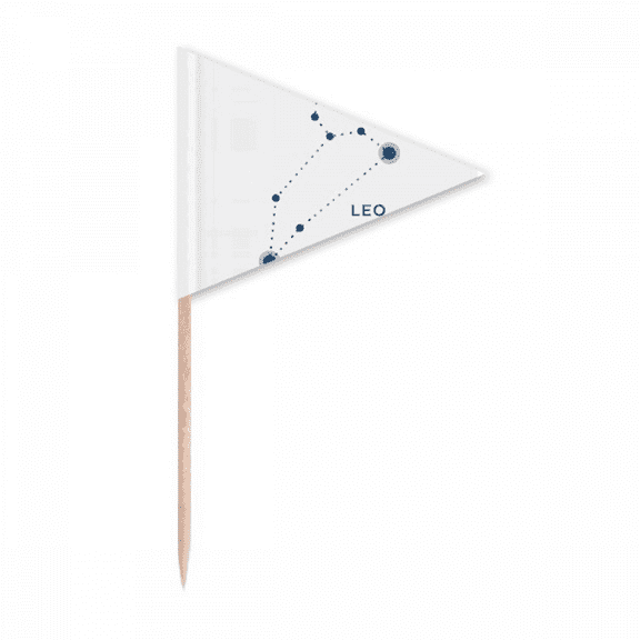 Leo Constellation Sign Zodiac Toothpick Triangle Cupcake Toppers Flag