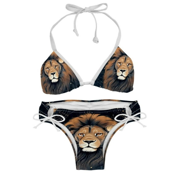 Leo Constellation Women's Swim Suit Bikini Set 2-Pack with Detachable Sponge and Adjustable Strap for Beach and Pool Parties