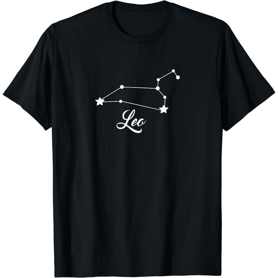 Leo Constellation Zodiac Astrology Horoscope Star Sign T-Shirt Black 3X-Large