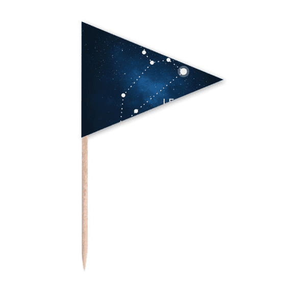 Leo Constellation Zodiac Sign Toothpick Triangle Cupcake Toppers Flag