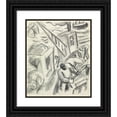 thumbnail image 1 of Leo Gestel 12x14 Black Ornate Wood Framed Double Matted Museum Art Print Titled: The Fishing at Sea (1891), 1 of 5