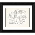 thumbnail image 1 of Leo Gestel 14x12 Black Ornate Wood Framed Double Matted Museum Art Print Titled: Sketch Magazine with Woman Lying on the Beach with Two Horses and a Few Seagulls (1891), 1 of 5