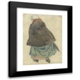 thumbnail image 1 of Leo Gestel 14x18 Black Modern Framed Museum Art Print Titled - Running Woman with Cape and Umbrella, Seen on the Back (1891), 1 of 5