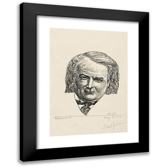 Leo Gestel 18x24 Black Modern Framed Museum Art Print Titled - Design Book Illustration for Alexander Cohen's from Anarchy to Monarchy; Portrait of David Lloyd George or Dwybor