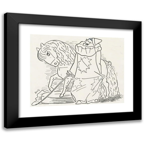 Leo Gestel 24x19 Black Modern Framed Museum Art Print Titled - Clown with Horses Act (1891)