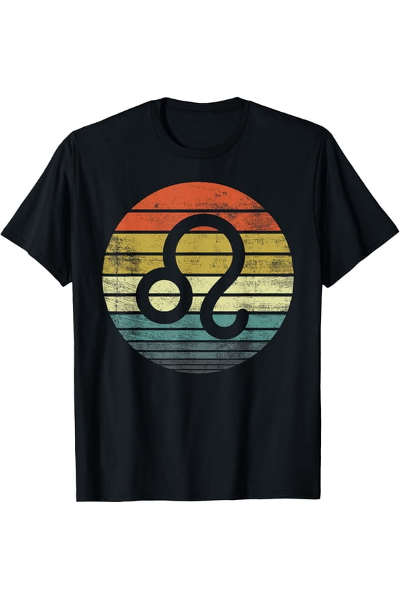 Leo Gifts Funny Retro Sunset Zodiac Sign Birthday T-ShirtBrand clothing, men and women can wear, black, white, gifts.