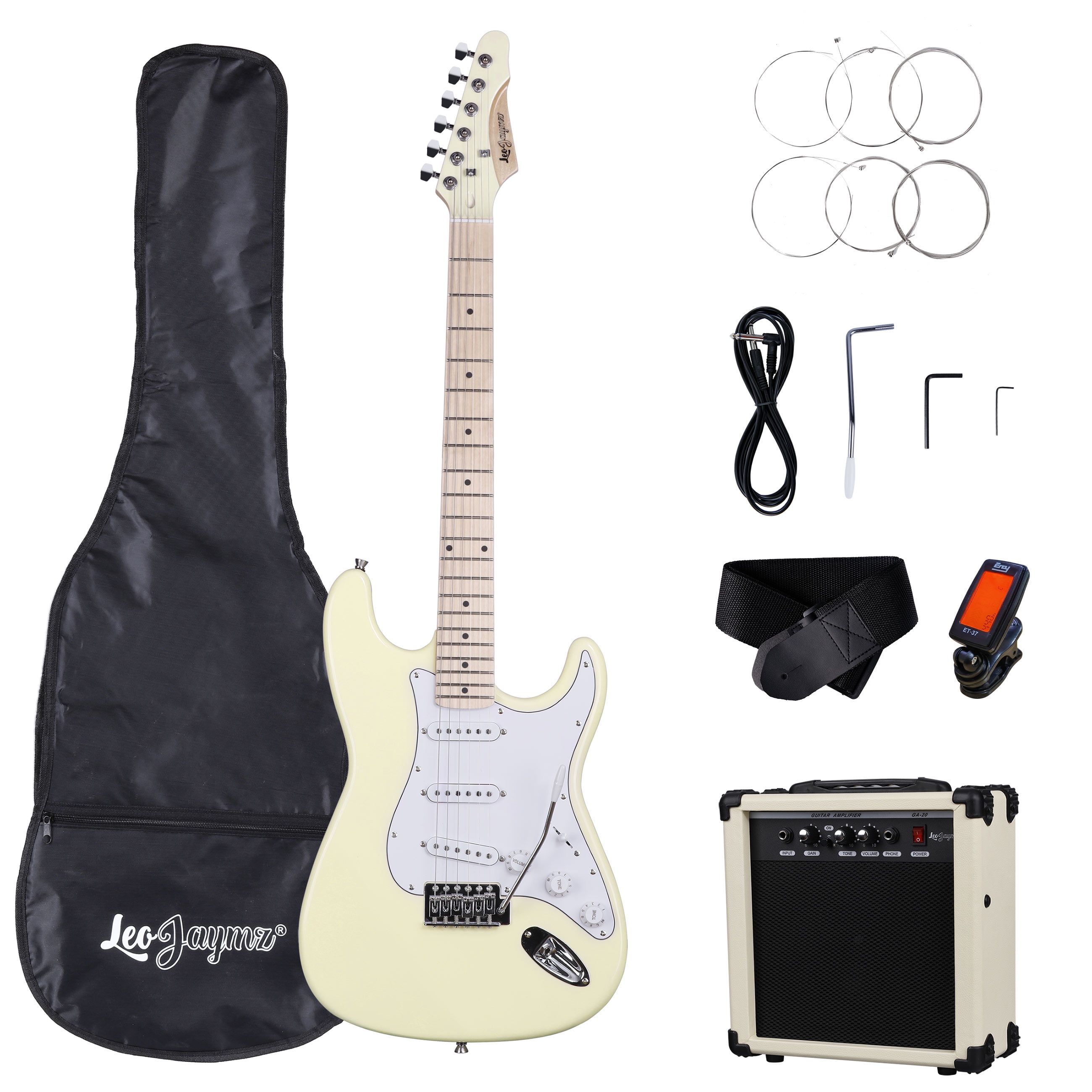 Leo Jaymz 39'' Full Size Electric Guitar Kit with Amp - 20W