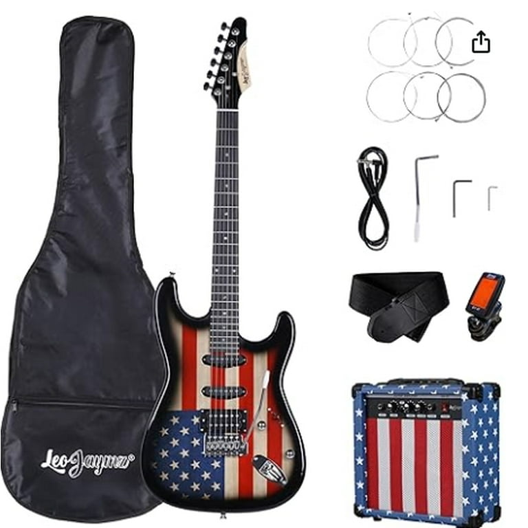 Leo Jaymz 39'' Full Size Electric Guitar Kit with Amp - 20W