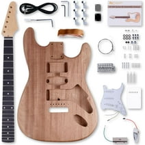 Leo Jaymz DIY ST Style Electric Guitar Kits with Mahogany Body and Maple Neck - Rosewood Fingerboard and All Components Included