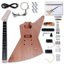 Leo Jaymz EX Style DIY Electric Guitar Kits - Mahogany Body, Mahogany Neck and Ebony Fingerboard - Fully Components Included