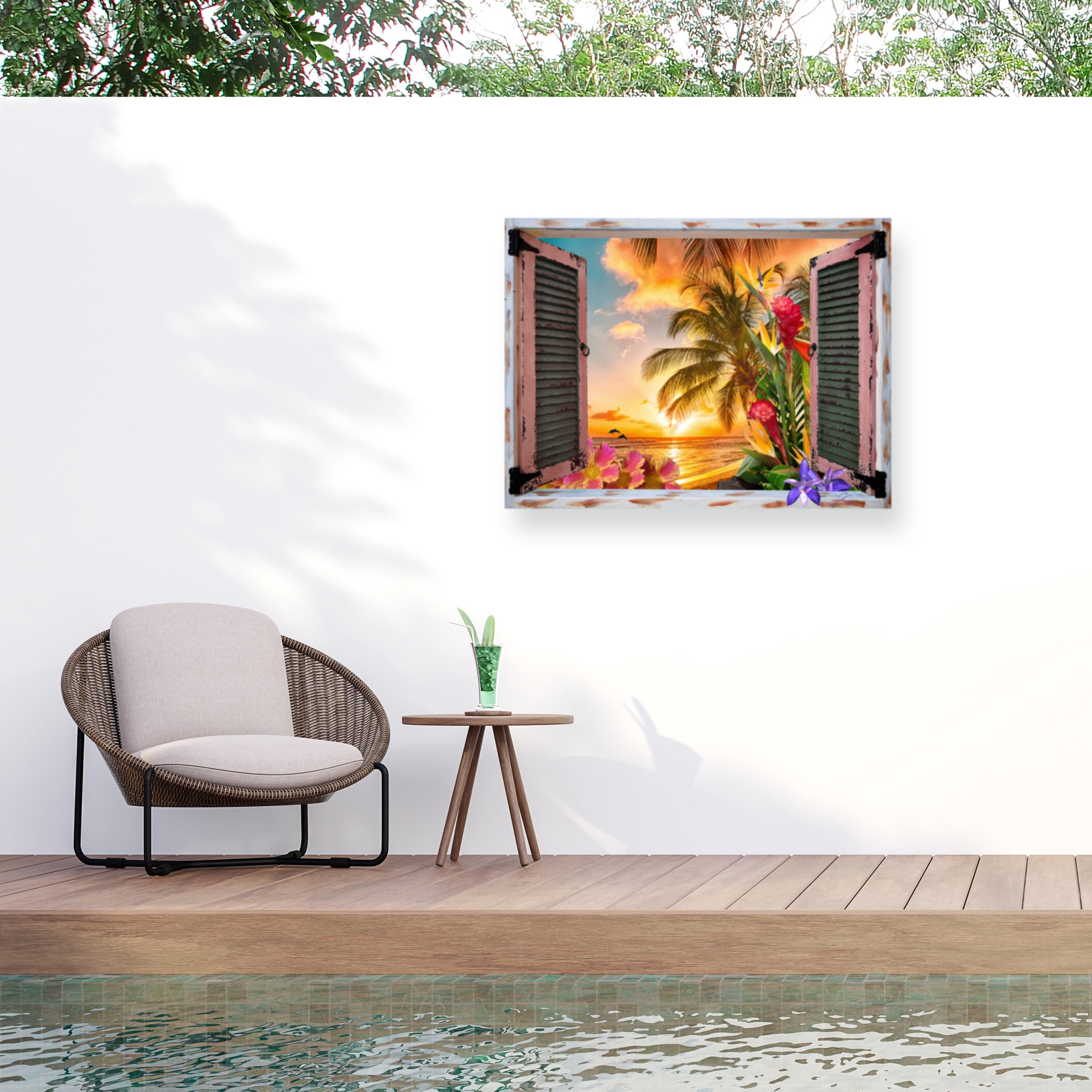 Leo Kelly 'Tropical Window to Paradise II' Outdoor All-Weather Wall Decor
