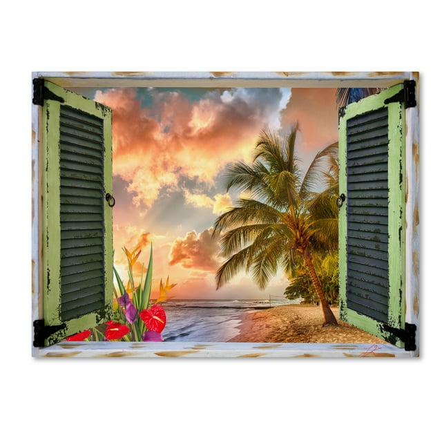 Leo Kelly 'Tropical Window to Paradise IV' Canvas Art