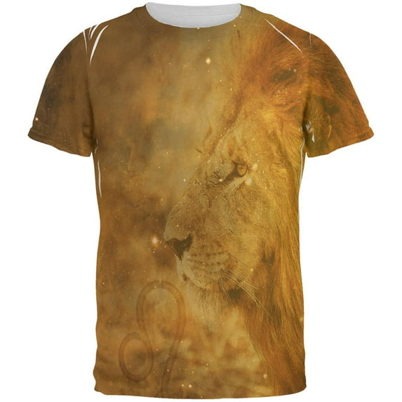 Leo King Of The Pride All Over Mens T Shirt Multi MD
