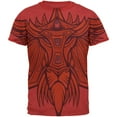 thumbnail image 1 of Leo King of the Lions Mens Ringer T Shirt Heather Red-Red 2XL, 1 of 1