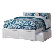 Leo & Lacey 2-Drawer Solid Wood Urban Full Storage Platform Bed in White