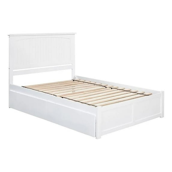 Leo & Lacey 2-Drawer Solid Wood Urban Queen Storage Platform Bed in White