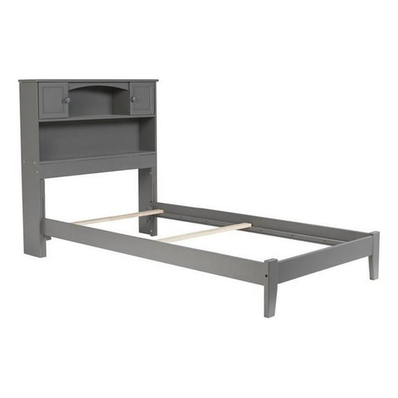 Leo & Lacey 2-Shelf Traditional Wood Twin Traditional Bed in Gray