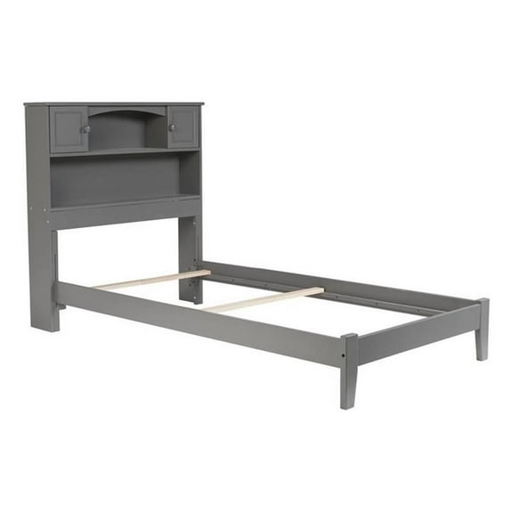 Leo & Lacey 2-Shelf Traditional Wood Twin Traditional Bed in Gray