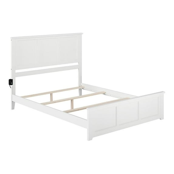 Leo & Lacey Classic Hardwood Eco-Friendly Platform Bed, Queen, White