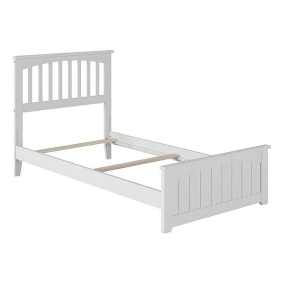 Leo & Lacey Classic Hardwood Eco-Friendly Slat Bed, Twin-XL, White