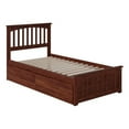 thumbnail image 1 of Leo & Lacey Contemporary/Modern Hardwood Storage Platform Bed, Twin-XL, Walnut, 1 of 5