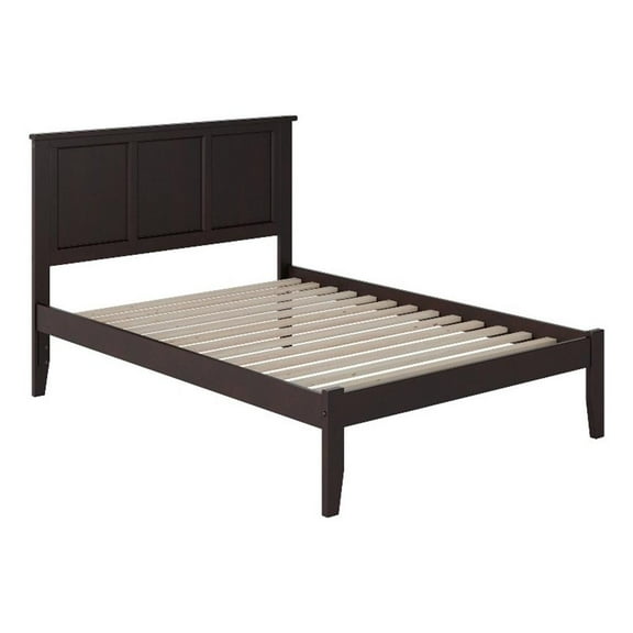 Leo & Lacey Farmhouse Solid Wood Full Platform Bed w/ Attachable USB in Espresso