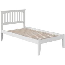 Leo & Lacey Farmhouse Solid Wood Twin XL Platform Bed with Charging USB in White
