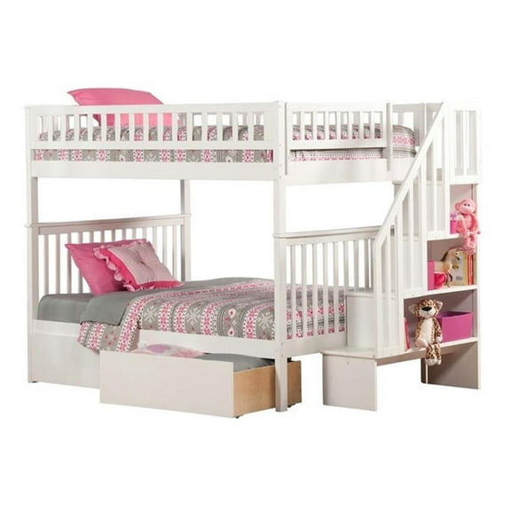 Leo & Lacey Full Over Full Staircase Storage Bunk Bed