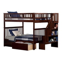 Leo & Lacey Full Over Full Staircase Storage Bunk Bed