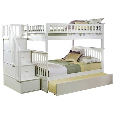 Leo & Lacey Full Over Full Staircase Trundle Bunk Bed