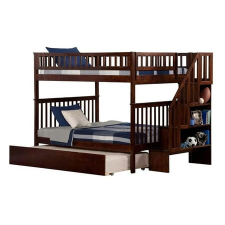 Leo & Lacey Full Over Full Staircase Trundle Bunk Bed