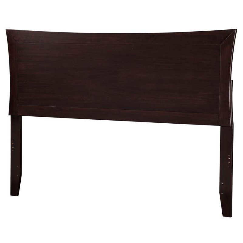 Leo & Lacey Modern Solid Hardwood Full Panel Headboard in Espresso