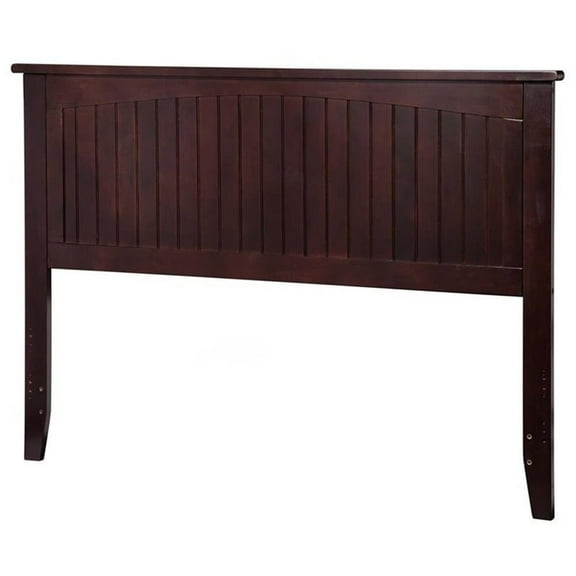 Leo & Lacey Modern Solid Hardwood Queen Size Panel Headboard in Espresso