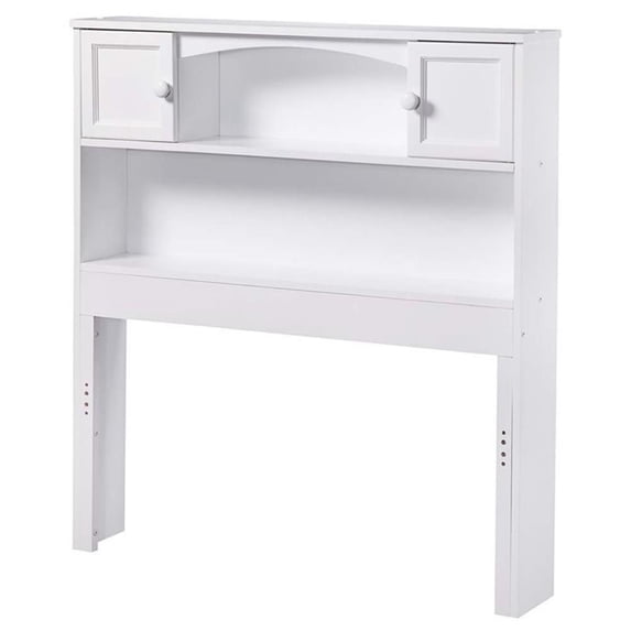 Leo & Lacey Modern Solid Hardwood Twin Bookcase Headboard in White