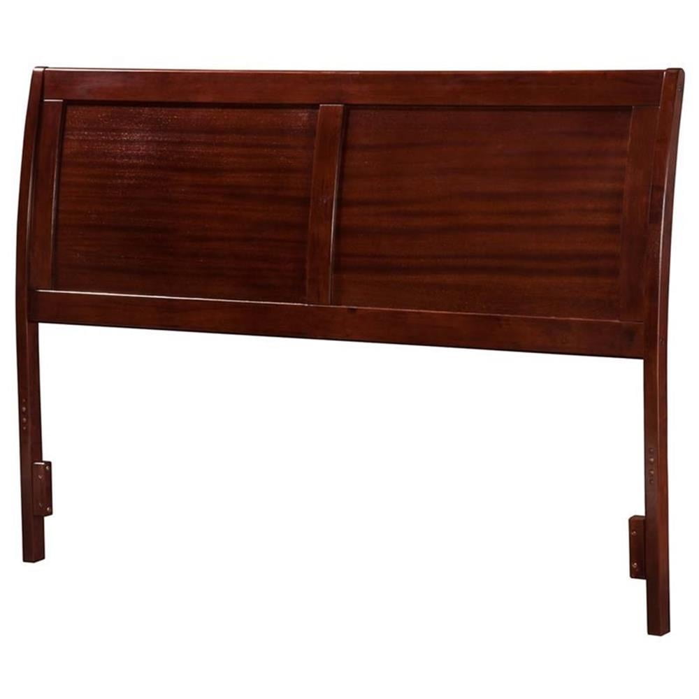 Leo & Lacey Contemporary Queen Sleigh Wood Headboard in Walnut