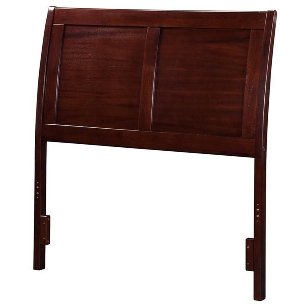 Leo & Lacey Contemporary Twin Sleigh Wood Headboard in Walnut