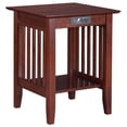 thumbnail image 1 of Leo & Lacey Solid Wood Printer Stand with USB Charging Station in Walnut, 1 of 7