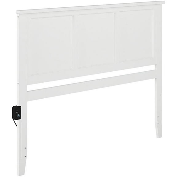 Leo & Lacey Traditional Solid Hardwood King Panel Headboard in White