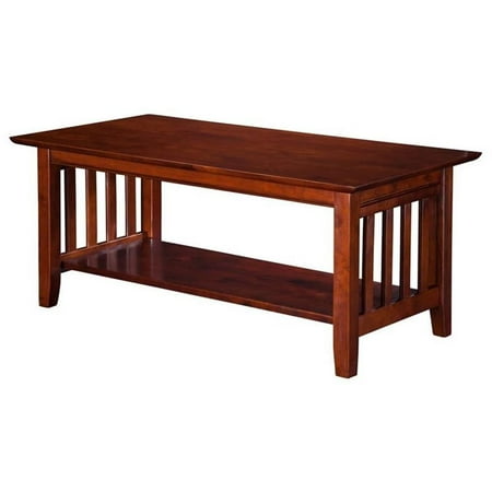 Leo & Lacey Transitional Solid Wood Coffee Table with Sturdy Leg in Walnut