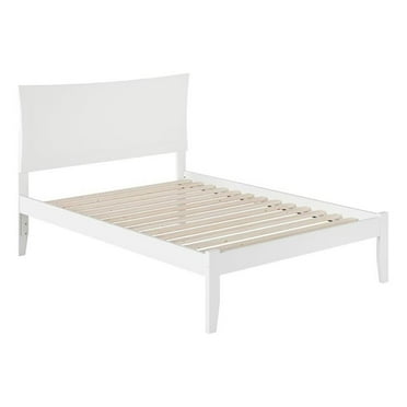 Leo & Lacey Transitional Solid Wood Full Platform Bed with Charging USB in White