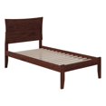 thumbnail image 1 of Leo & Lacey Transitional Solid Wood Twin Platform Bed with USB Charger in Walnut, 1 of 5