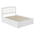 thumbnail image 1 of Leo & Lacey Full Wood Platform Bed with Footboard and Storage Drawers in White, 1 of 8