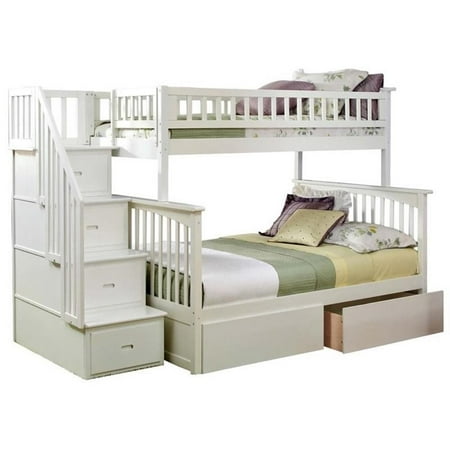 Leo & Lacey Twin Over Full Staircase Storage Bunk Bed