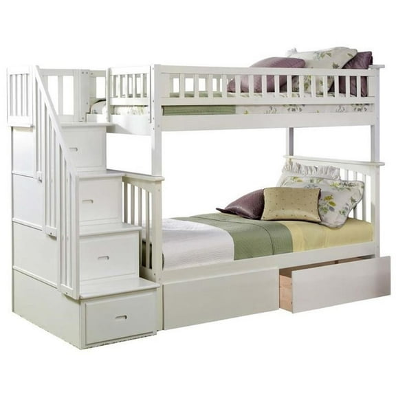 Leo & Lacey Twin Over Twin Staircase Storage Bunk Bed