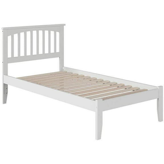 Leo & Lacey Twin Spindle Platform Bed in White