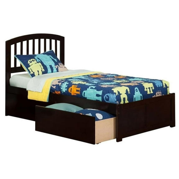 Leo & Lacey Twin Storage Platform Bed in Espresso