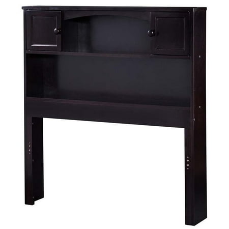 Leo & Lacey Twin Wood Bookcase Headboard in Espresso