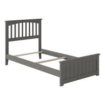 Leo & Lacey Twin XL Traditional Bed with Matching Foot Board in Gray