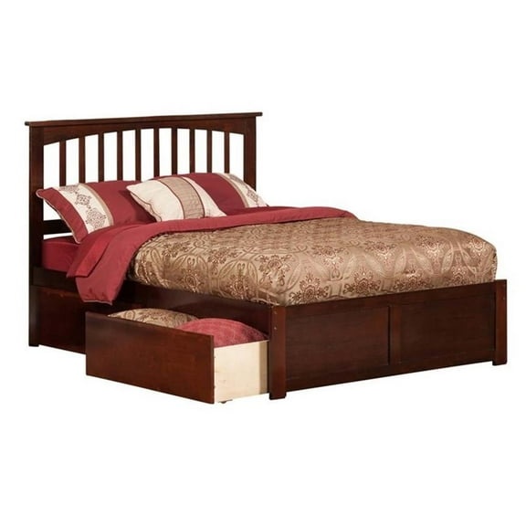 Leo & Lacey Urban Full Storage Platform Bed in Walnut