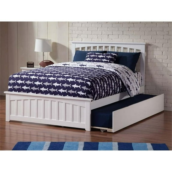 Leo & Lacey Urban Full Trundle Platform Bed in White